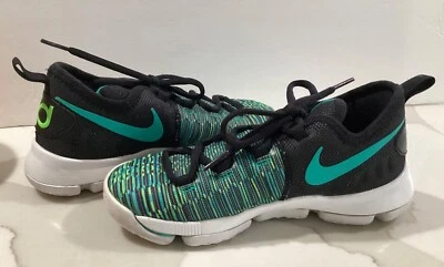  Zapatos de baloncesto Nike ZOOM KD 9 GS 855908-300 jóvenes 6,5 años Jade Birds of Paradise Foto 1 de 4