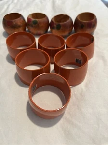 10er Set Serviettenringe aus bemaltem Holz Made in Japan - Bild 1 von 5