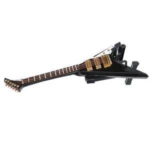 Electric Guitar Model Black Mini Musical Instruments Collection Gift Ornaments - Picture 1 of 12
