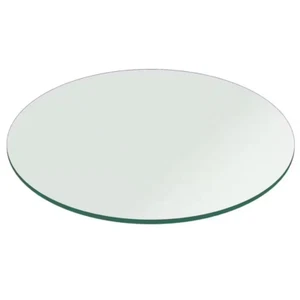 Klare runde Glas Tischplatte 24 Zoll 1/2 Zoll Dicke gehärtete flache Kante poliert - Bild 1 von 12