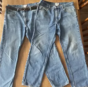 2 paia L.L. Jeans uomo Bean vestibilità classica taglia 34x29 100% cotone con cintura Docker - Foto 1 di 20