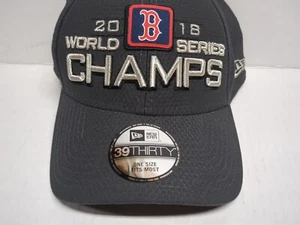 Boston Red Sox New Era 2018 Serie Mundial Campeones Vestuario 39THIRTY Sombrero A4 - Imagen 1 de 5