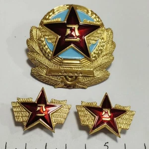Surplus Chinese PLA Air Force Cap Hat Badge with Collar insignia Type 87 - Picture 1 of 3