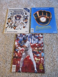 LOT OF 3 MILWAUKEE BREWER YEARBOOKS 1989 1990 1991