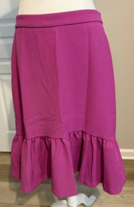 Ann Taylor Skirt Size 8 Fully Lined New With Tags Midi Ruffle Hem Violet Zipper - Picture 1 of 5