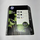 HP 92 92 Black 93 Tri-Color Ink Cartridges Combo Pack 3-Pack Genuine 12/2015