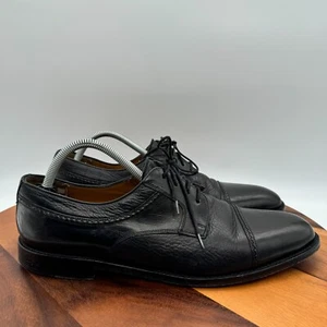Mezlan Napoli Shoes Mens 11.5 B Black Calfskin Leather Cap Toe Dress Casual - Picture 1 of 13
