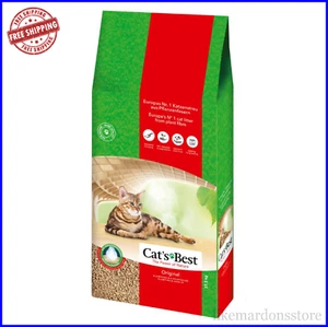 Pellets de madera de aglomeración de arena para gatos originales CAT'S BEST bajo polvo - 20 L (8,6 kg) - Imagen 1 de 5