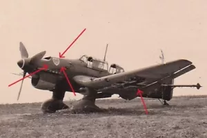 wk2 2wk Foto Flieger Flugzeug Junkers Ju 87 Stuka mit Staffelwappen Balkenkreuz - Bild 1 von 3