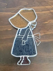 VTG Holly Hobbie Girl - Stained Glass SUN CATCHER 6" - Picture 1 of 4