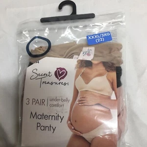 Secret Treasures 3 Pair Maternity Panty Size (XXXL/3XG 22) New - Picture 1 of 10