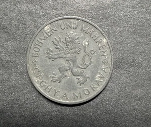 1941 BÖHMEN & MÄHREN 1 Koruna Top Vintage Münze World Foreign - Bild 1 von 3