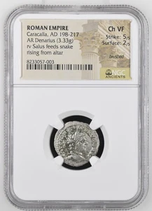 Roman Empire AD 198-217 AR Denarius Caracalla NGC Ch VF - Picture 1 of 2