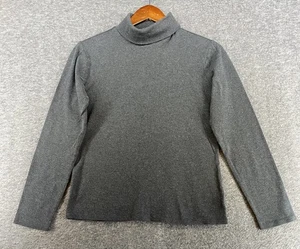 Camisa Eddie Bauer Gris Cuello Alto Manga Larga Algodón Pima Para Mujer Talla Mediana - Imagen 1 de 6