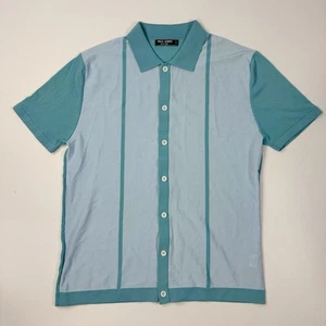 PJ Paul Jones Botón Polo Bowling Camisa Rayas Retro Manga Corta Tejido Talla M - Imagen 1 de 6