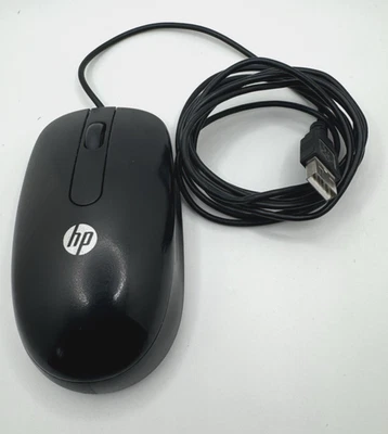 HP USB Optical Two Button Mouse Black QY777AA Wired - Image 1 of 3