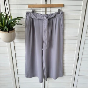 Pantalones cortos de pierna ancha Lululemon Noir pantalla plateada gris lazo cintura para mujer talla 12 - Imagen 1 de 9