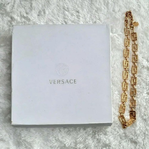 collana versace oro Greca Medusa 51 cm pendenti con scatola accessori bellezza Auth
