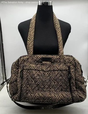 Bolso de pañales Vera Bradley beige negro estampado bolsillos interiores pasear alrededor del bebé Foto 1 de 4