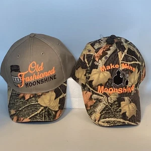 Two Moonshine Embroidered Camo Baseball Caps / Hat by CSI Adjustable NEW - Picture 1 of 9
