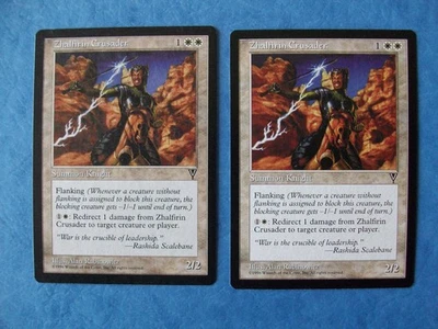 MTG Magic the Gathering ZHALFIRIN CRUSADER VISIONS LP X2 ACTUAL PICTURES - Image 1 of 2