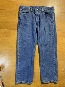 Levi’s 505 Jeans Mens 38x29 Blue Denim Straight Regular Grunge Retro American - Picture 1 of 12