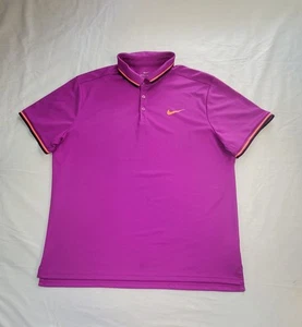 Nike Golf Size XL Polo Dri Fit Performance Purple Short Sleeve Athletic Mens Ca9 - Picture 1 of 6