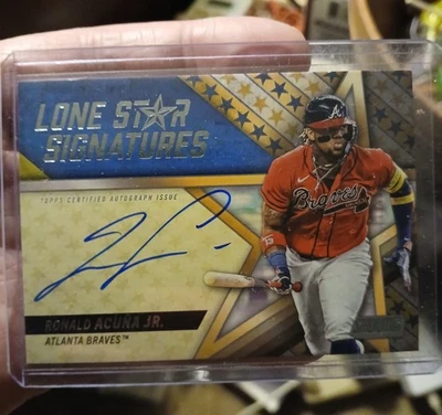 Braves Autos Acuna, Chipper, Glavine, Justice, Waldrep 4 # Autos 1 Base Auto - Image 1 of 4