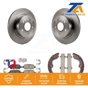 Rear Disc Rotors Ceramic Pads Parking Brake Shoes Kit For INFINITI EX35 M35 M45 - Picture 1 of 12