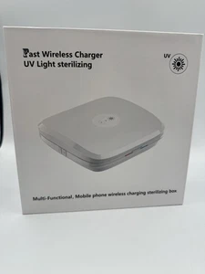 FAST WIRELESS CHARGER UV LIGHT STERILIZING multi-funct. White. NEW. Open Box - Picture 1 of 16