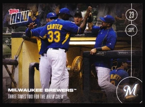 Milwaukee Brewers Triple Play Chris Carter Scooter Gennett 2016 Topps Now #492 - Picture 1 of 2