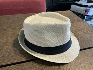 Cappello Fedora Uomo Donna Trilby Cuban Sun Cap Panama Tesa Corta Floreale Estivo - Foto 1 di 14