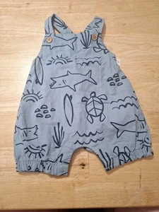 New Boys Size 6-9 Months Shortalls, Blue By Child Of Mine - Picture 1 of 5