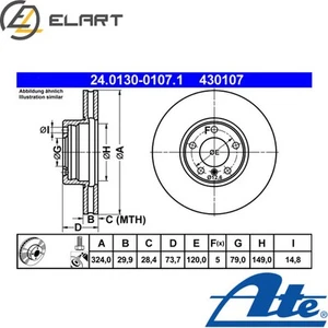 2x BRAKE DISC 24.0130-0107.1 FOR BMW 5E39 M54B22 2.2L M54B30 3.0L M54B25 2.5L - Picture 1 of 9