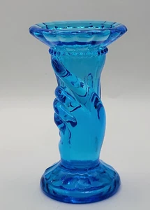 Handkerzenhalter/Vase Fenton blau Glas - Bild 1 von 6