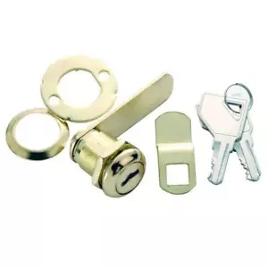 7/8" Keyed-Alike Cabinet Lock, 1/2" Max Thickness, Polished Brass, #1278-645 - Picture 1 of 3