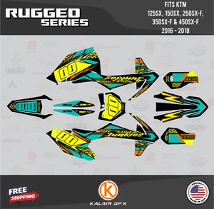 Graphics Kit for KTM 125SX 150SX 250SX-F 350SX-F 450SX-F (2016-2018) Rugged-Teal - Picture 1 of 6