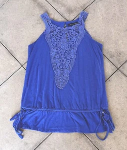 Top smanicato all'uncinetto White House Black Market blu taglia XS - Foto 1 di 6