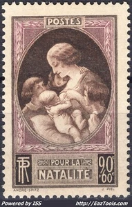 FRANCE PROPAGANDE EN FAVEUR DE LA NATALITÉ N° 441 NEUF  * AVEC CHARNIERE - Picture 1 of 2