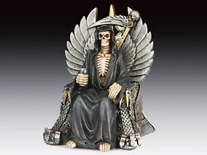  Grim Reaper Skeleton Sitting Figurine Statue  Halloween
