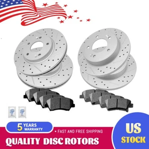 Front & Rear Brake Disc Rotors + Ceramic Brake Pad for 2014 2015 2016 Kia Soul - Bild 1 von 6