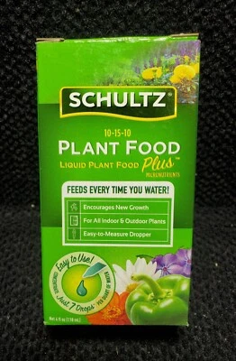 ¡NUEVO!  Alimento vegetal líquido SCHULTZ PLUS micronutrientes | 10-15-10 | 4 fl. oz. Foto 1 de 4