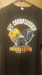 Camiseta Alstyle Apparel Activewear Campeonato NFC Green Bay Chicago 2XL Negra - Imagen 1 de 2