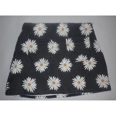 Show Me Your Mumu Rex Mini Skirt Women L Black Daisy Side Zip - Image 1 of 4