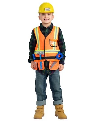 Juego de disfraces de trabajador de la construcción Dress Up America para niños Foto 1 de 2