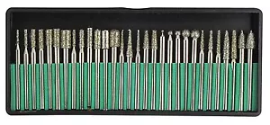 30pc Diamond Burr Set Rotary Tool Bit Rock Grinding Gem Stone 1/8" Shank 40 Grit - Picture 1 of 4