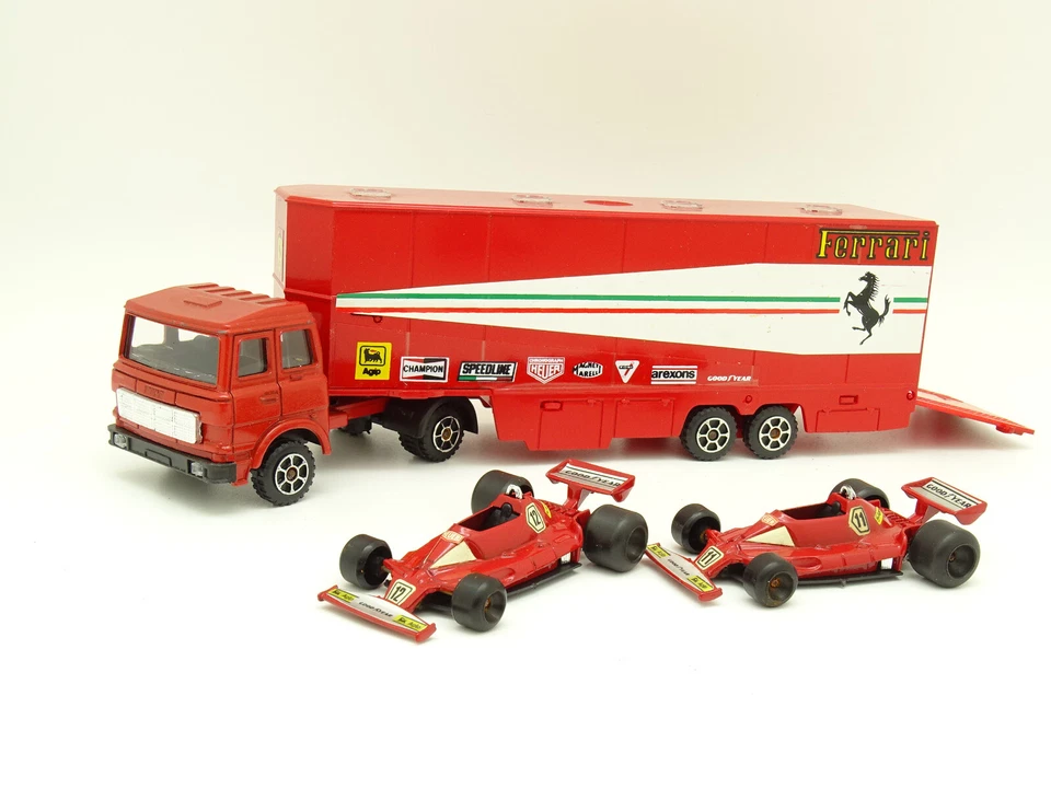 Polistil 1/55 Sb - Fiat Rimorchio Camper Portauto Scuderia Ferrari +2 F1 312 T2 - Immagine 1 di 4