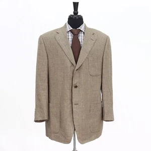 Samuelsohn 44R Beige Sport Coat Blazer Jacket HT 3B Wool - Picture 1 of 11