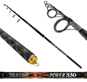 FL POWER TELE CARP Karpfenrute 3,30m WG bis 360g Karpfen Rute Angelrute Teleskop - Bild 1 von 8