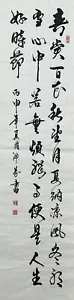 Chinese Calligraphy Hand Brush Painted 53.5”x13.75” Rice Paper 《颂平常心是道》 - Picture 1 of 1